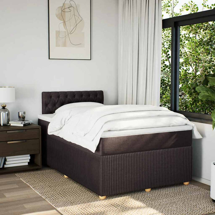 Pat box spring cu saltea, maro închis, 120x200 cm, textil - WALTI WALTI