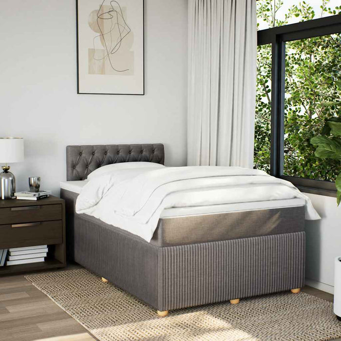 Pat box spring cu saltea, gri taupe, 120x200 cm, textil - WALTI WALTI