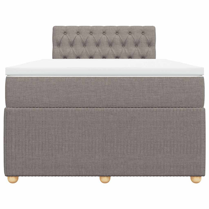 Pat box spring cu saltea, gri taupe, 120x200 cm, textil - WALTI WALTI
