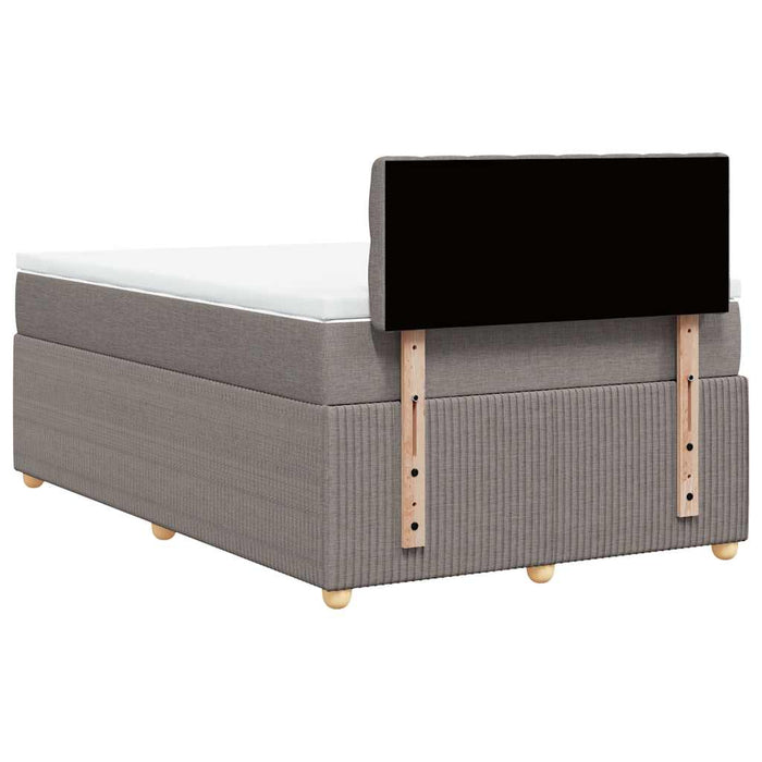 Pat box spring cu saltea, gri taupe, 120x200 cm, textil - WALTI WALTI