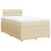 Pat box spring cu saltea, crem, 120x200 cm, textil - WALTI WALTI