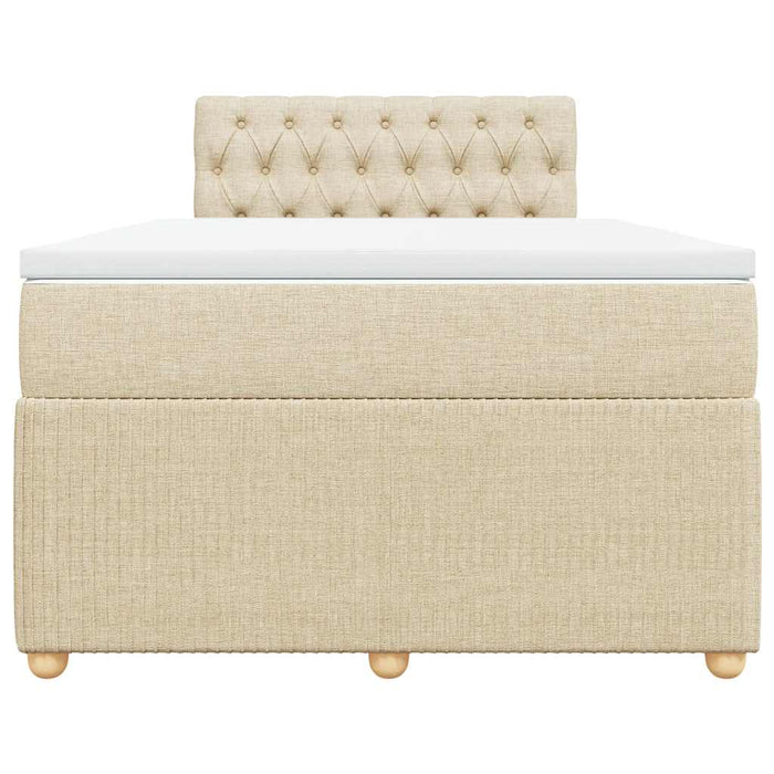 Pat box spring cu saltea, crem, 120x200 cm, textil - WALTI WALTI
