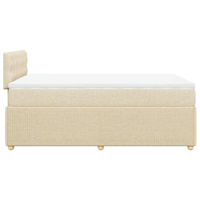 Pat box spring cu saltea, crem, 120x200 cm, textil - WALTI WALTI