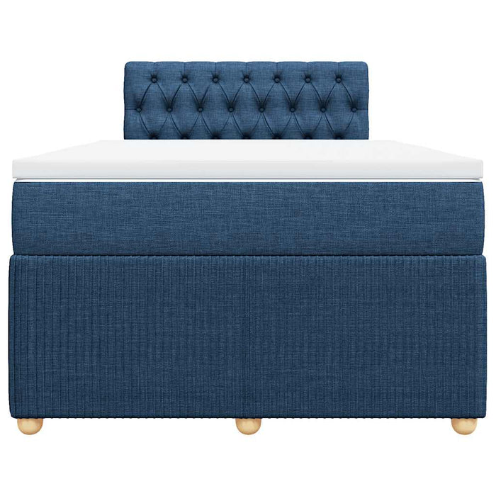 Pat box spring cu saltea, albastru, 120x200 cm, textil - WALTI WALTI