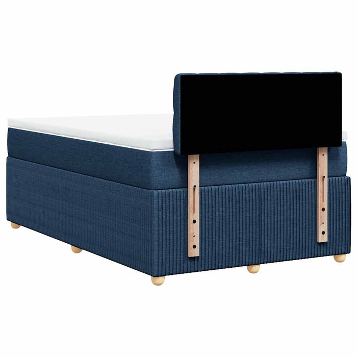 Pat box spring cu saltea, albastru, 120x200 cm, textil - WALTI WALTI