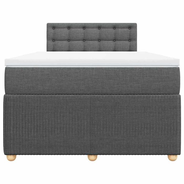 Pat box spring cu saltea, gri închis, 120x200 cm, textil - WALTI WALTI