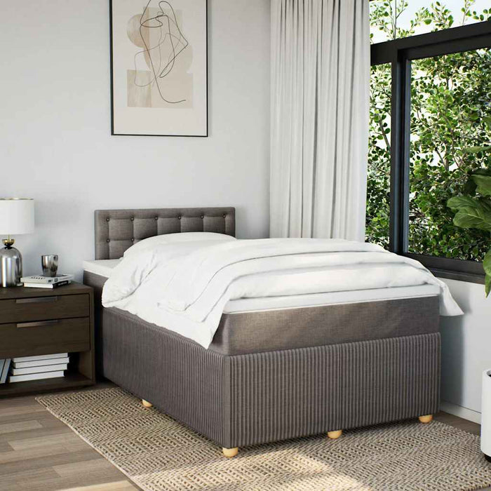 Pat box spring cu saltea, gri taupe, 120x200 cm, textil - WALTI WALTI