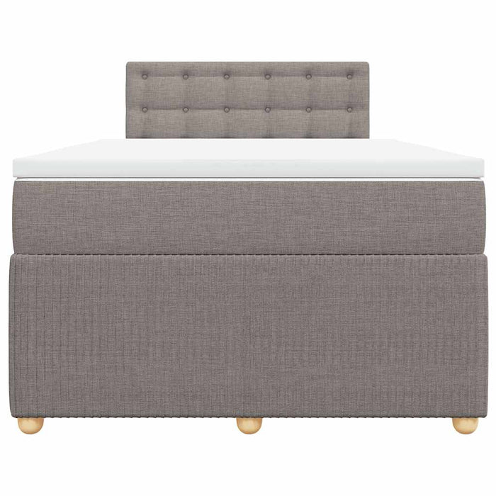 Pat box spring cu saltea, gri taupe, 120x200 cm, textil - WALTI WALTI