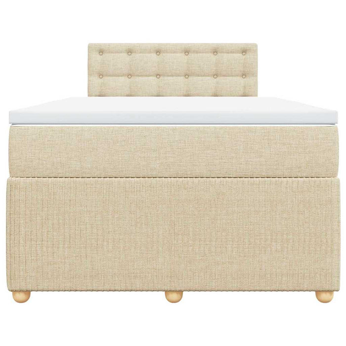 Pat box spring cu saltea, crem, 120x200 cm, textil - WALTI WALTI