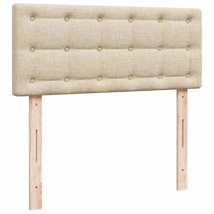 Pat box spring cu saltea, crem, 120x200 cm, textil - WALTI WALTI