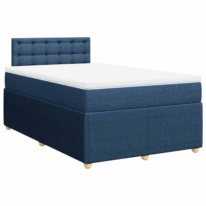 Pat box spring cu saltea, albastru, 120x200 cm, textil - WALTI WALTI