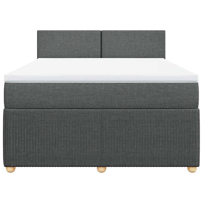 Pat box spring cu saltea, gri închis, 140x190 cm, textil - WALTI WALTI