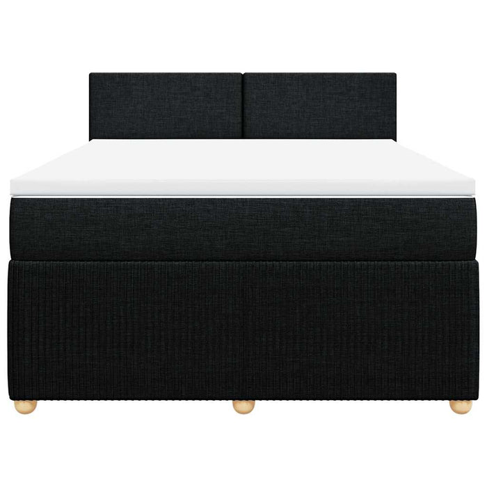 Pat box spring cu saltea, negru, 140x190 cm, textil - WALTI WALTI