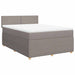 Pat box spring cu saltea, gri taupe, 140x200 cm, textil - WALTI WALTI