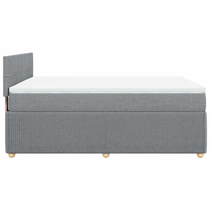 Pat box spring cu saltea, gri deschis, 140x190 cm, textil - WALTI WALTI