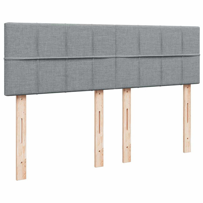 Pat box spring cu saltea, gri deschis, 140x190 cm, textil - WALTI WALTI