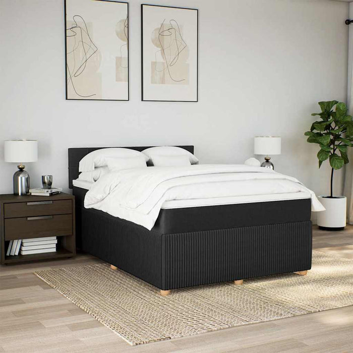 Pat box spring cu saltea, negru, 140x190 cm, textil - WALTI WALTI