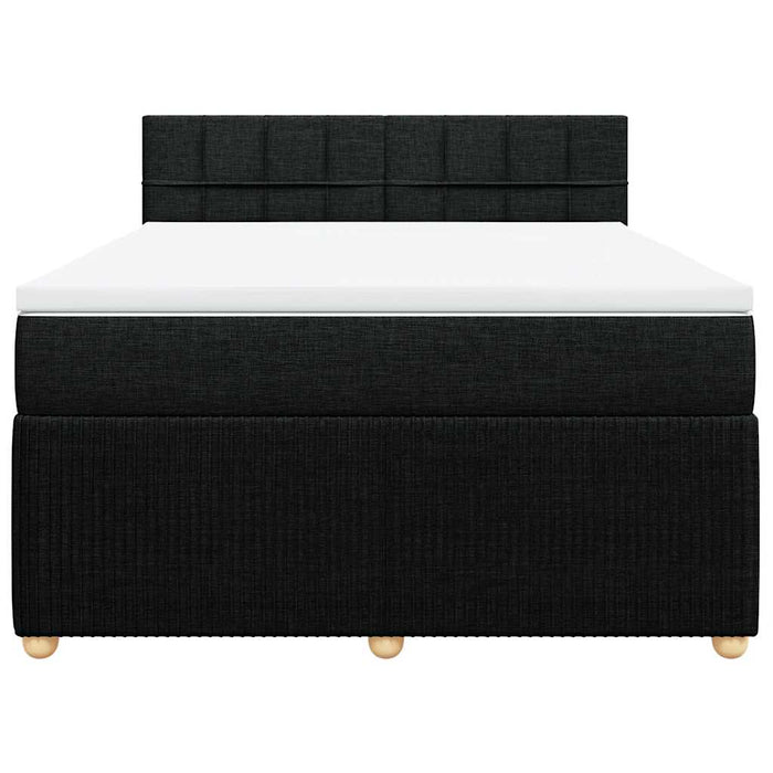 Pat box spring cu saltea, negru, 140x190 cm, textil - WALTI WALTI
