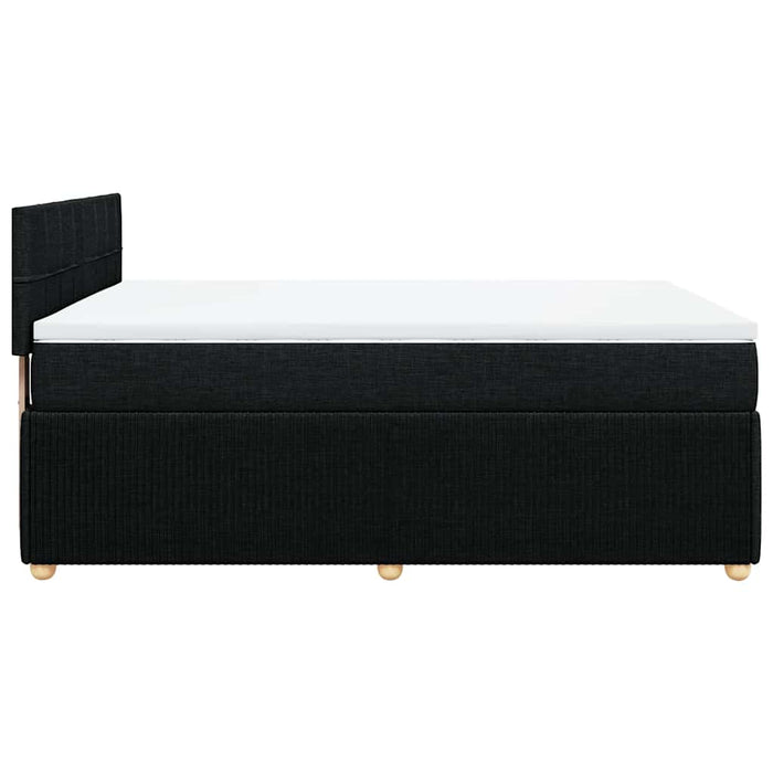 Pat box spring cu saltea, negru, 140x190 cm, textil - WALTI WALTI