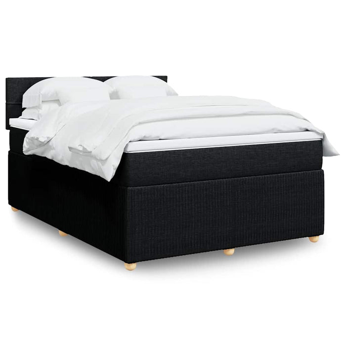 Pat box spring cu saltea, negru, 140x190 cm, textil - WALTI WALTI
