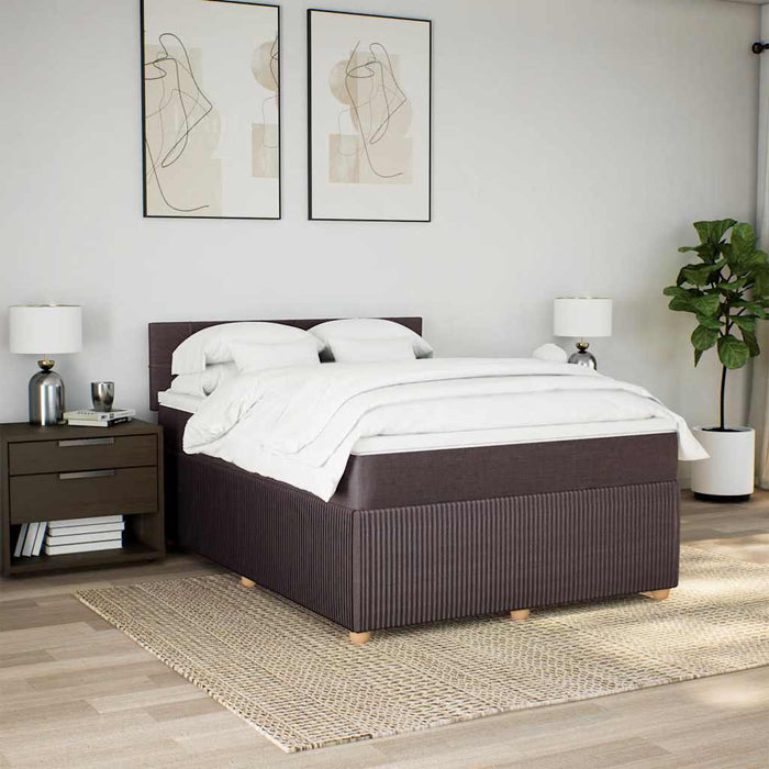 Pat box spring cu saltea, maro închis, 140x200 cm, textil - WALTI WALTI