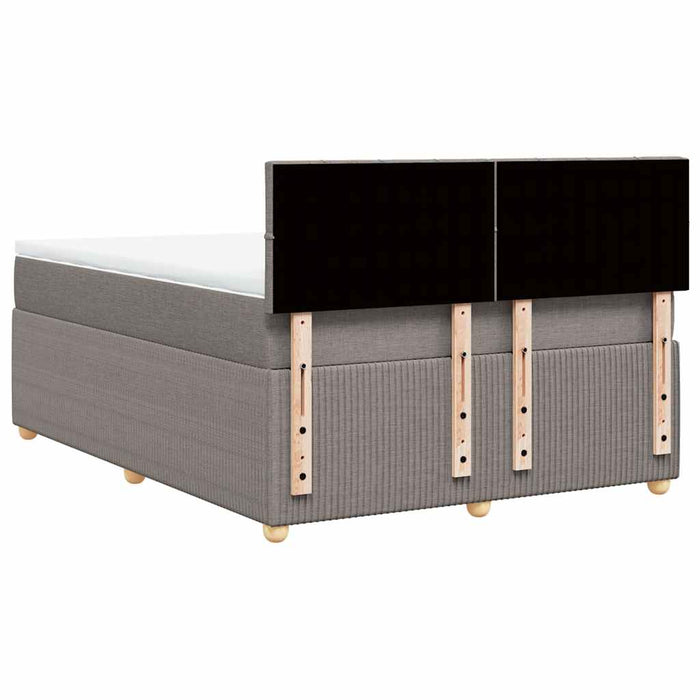 Pat box spring cu saltea, gri taupe, 140x200 cm, textil - WALTI WALTI
