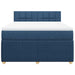 Pat box spring cu saltea, albastru, 140x200 cm, textil - WALTI WALTI