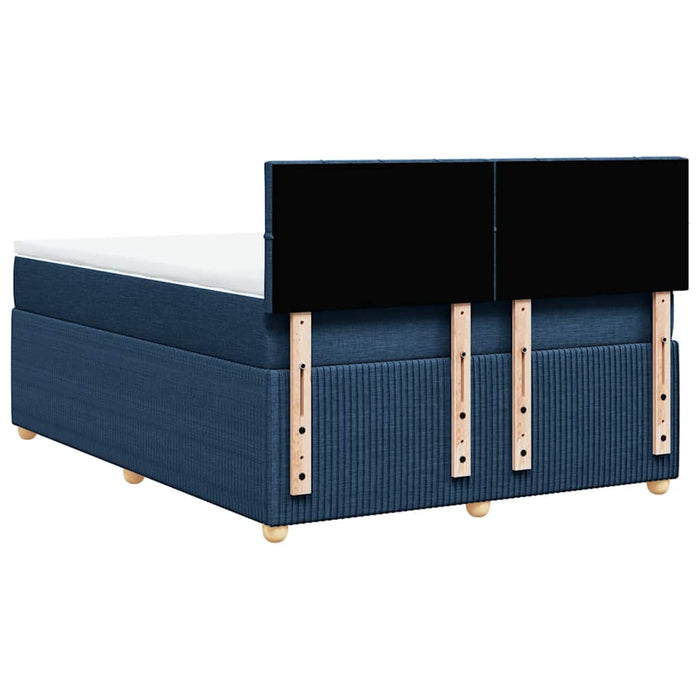 Pat box spring cu saltea, albastru, 140x200 cm, textil - WALTI WALTI
