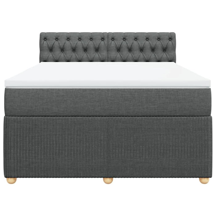 Pat box spring cu saltea, gri închis, 140x190 cm, textil - WALTI WALTI