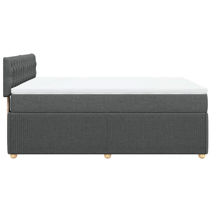 Pat box spring cu saltea, gri închis, 140x190 cm, textil - WALTI WALTI