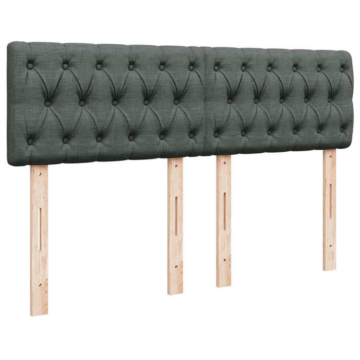 Pat box spring cu saltea, gri închis, 140x190 cm, textil - WALTI WALTI