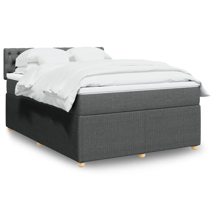 Pat box spring cu saltea, gri închis, 140x190 cm, textil - WALTI WALTI