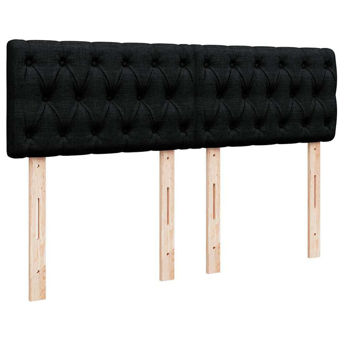 Pat box spring cu saltea, negru, 140x190 cm, textil - WALTI WALTI