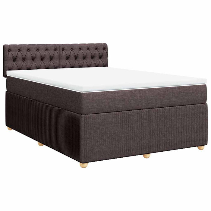 Pat box spring cu saltea, maro închis, 140x200 cm, textil - WALTI WALTI