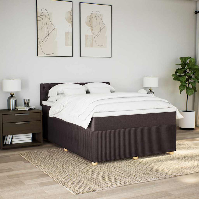 Pat box spring cu saltea, maro închis, 140x200 cm, textil - WALTI WALTI