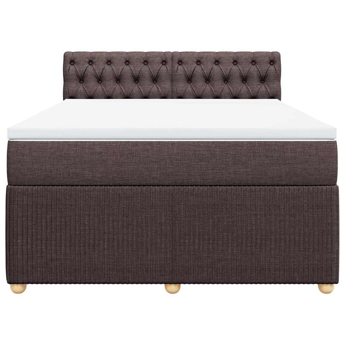 Pat box spring cu saltea, maro închis, 140x200 cm, textil - WALTI WALTI