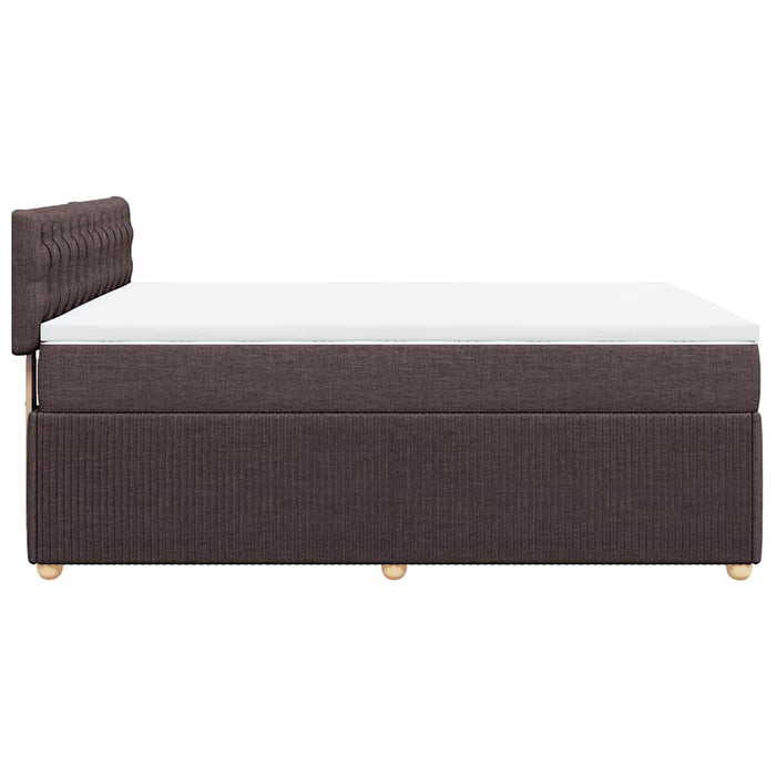Pat box spring cu saltea, maro închis, 140x200 cm, textil - WALTI WALTI