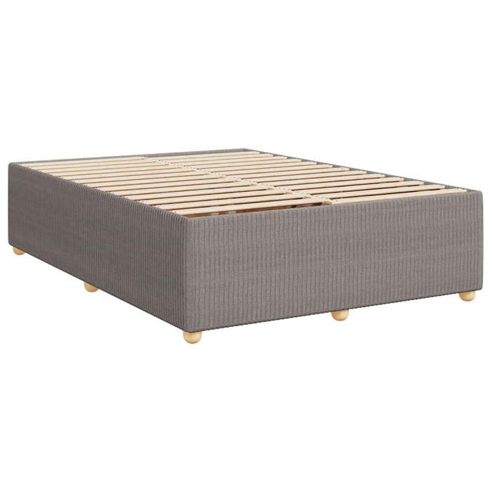 Pat box spring cu saltea, gri taupe, 140x200 cm, textil - WALTI WALTI