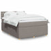 Pat box spring cu saltea, gri taupe, 140x200 cm, textil - WALTI WALTI