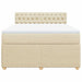 Pat box spring cu saltea, crem, 140x200 cm, textil - WALTI WALTI