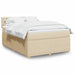 Pat box spring cu saltea, crem, 140x200 cm, textil - WALTI WALTI