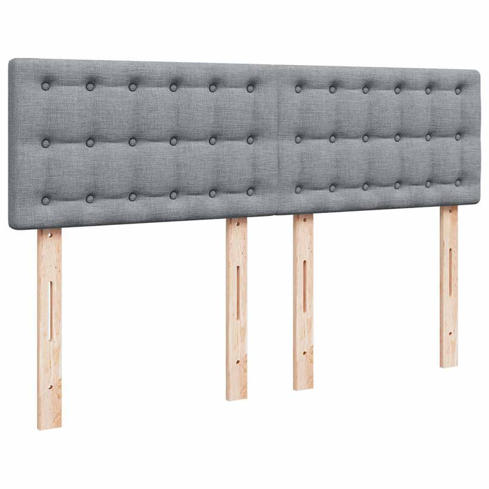 Pat box spring cu saltea, gri deschis, 140x190 cm, textil - WALTI WALTI