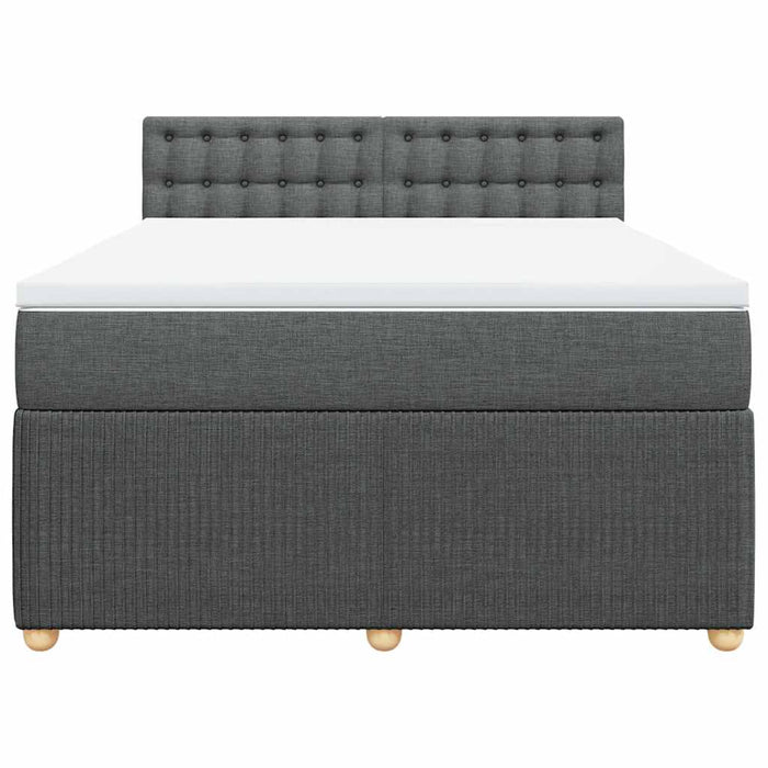 Pat box spring cu saltea, gri închis, 140x190 cm, textil - WALTI WALTI
