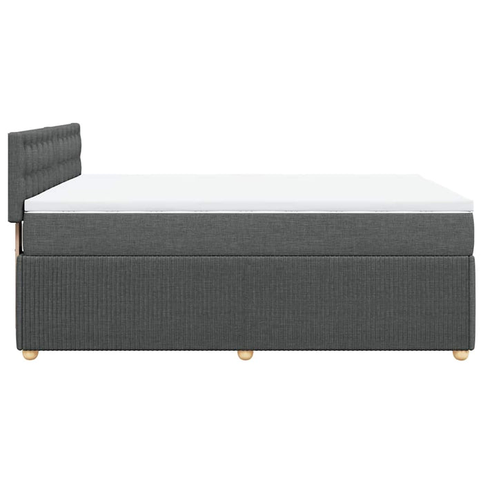 Pat box spring cu saltea, gri închis, 140x190 cm, textil - WALTI WALTI