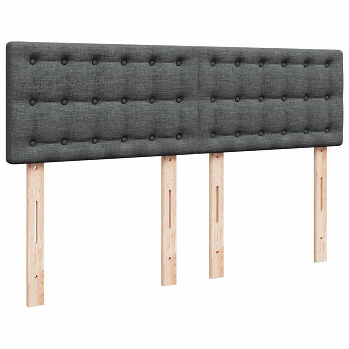 Pat box spring cu saltea, gri închis, 140x190 cm, textil - WALTI WALTI