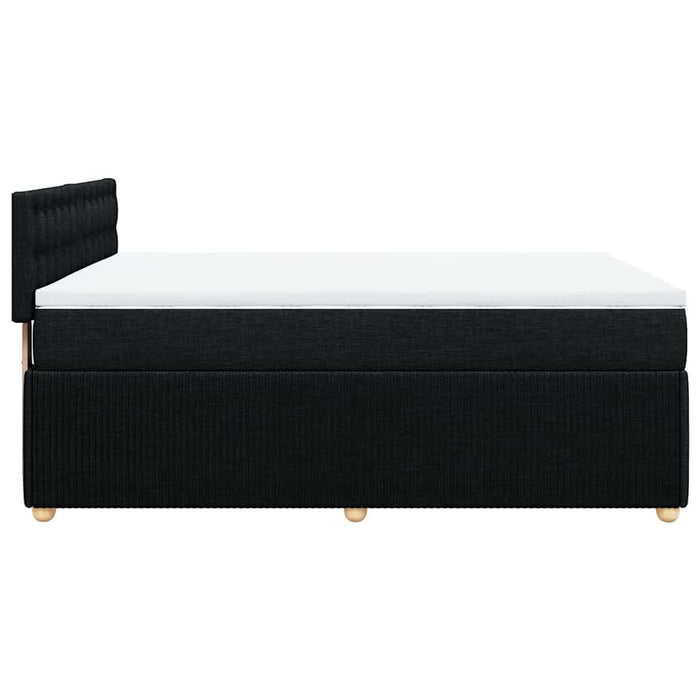Pat box spring cu saltea, negru, 140x190 cm, textil - WALTI WALTI