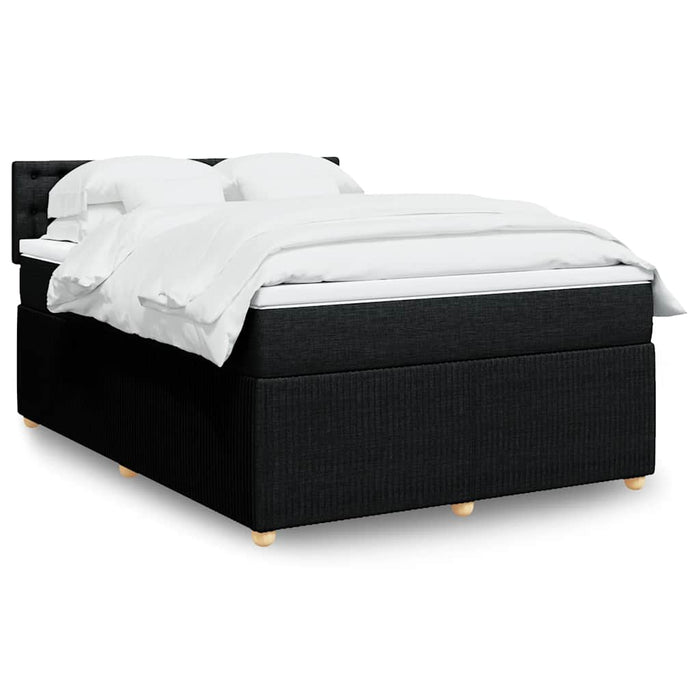 Pat box spring cu saltea, negru, 140x190 cm, textil - WALTI WALTI