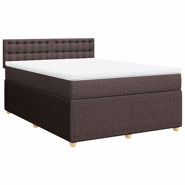 Pat box spring cu saltea, maro închis, 140x200 cm, textil - WALTI WALTI