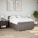 Pat box spring cu saltea, gri taupe, 140x200 cm, textil - WALTI WALTI