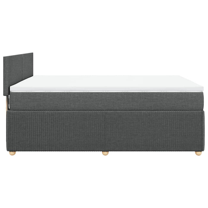 Pat box spring cu saltea, gri închis, 140x200 cm, textil - WALTI WALTI